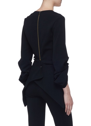 Back View - Click To Enlarge - ROLAND MOURET - 'Bacall' gathered drape crepe top
