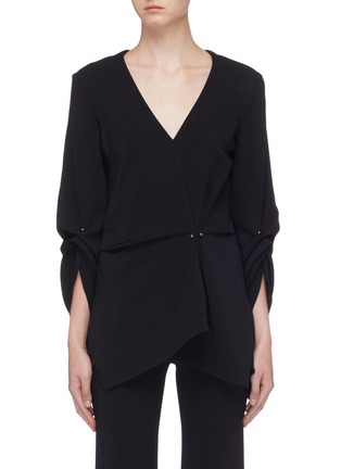 Main View - Click To Enlarge - ROLAND MOURET - 'Bacall' gathered drape crepe top