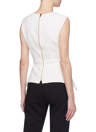 Back View - Click To Enlarge - ROLAND MOURET - 'Wynn' ruffle neck wool crepe peplum top