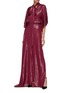 Figure View - Click To Enlarge - ROLAND MOURET - 'Duval' open back lamé pussybow gown