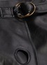 Detail View - Click To Enlarge - SELF-PORTRAIT - Belted cutout faux leather wrap skirt