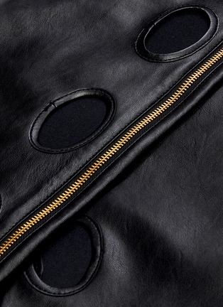  - SELF-PORTRAIT - Cutout cuff zip outseam faux leather pants