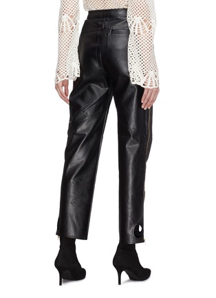Back View - Click To Enlarge - SELF-PORTRAIT - Cutout cuff zip outseam faux leather pants