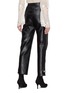 Back View - Click To Enlarge - SELF-PORTRAIT - Cutout cuff zip outseam faux leather pants