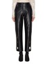 Main View - Click To Enlarge - SELF-PORTRAIT - Cutout cuff zip outseam faux leather pants