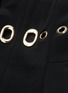 Detail View - Click To Enlarge - SELF-PORTRAIT - Ruffle drape back eyelet sweetheart mini dress