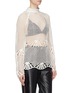 Front View - Click To Enlarge - SELF-PORTRAIT - High neck scalloped crochet top