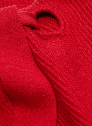  - SELF-PORTRAIT - Tie neck puff sleeve cotton-wool turtleneck sweater