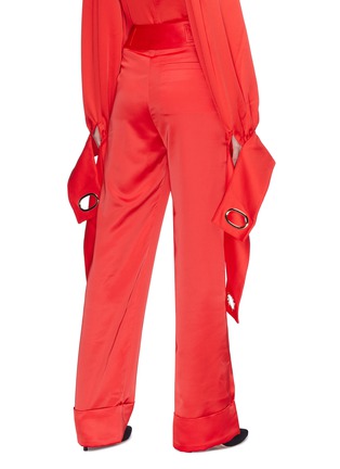 Back View - Click To Enlarge - SELF-PORTRAIT - Belted flap pocket satin pants