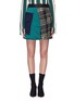 Main View - Click To Enlarge - SELF-PORTRAIT - Belted colourblock check plaid patchwork skirt