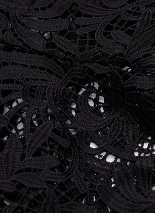  - SELF-PORTRAIT - Beaded mesh yoke asymmetric ruffle lace top