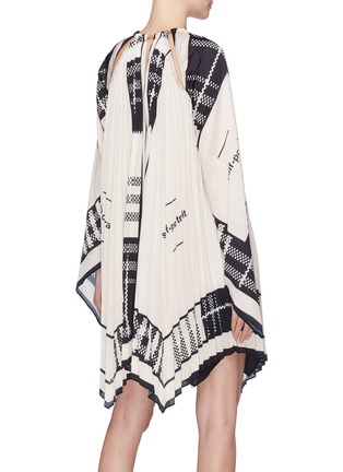 Back View - Click To Enlarge - SELF-PORTRAIT - Scarf print pleated mini dress