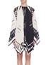 Main View - Click To Enlarge - SELF-PORTRAIT - Scarf print pleated mini dress