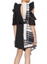Back View - Click To Enlarge - SELF-PORTRAIT - Scarf print panel pleated ruffle dress