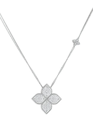 Main View - Click To Enlarge - ROBERTO COIN - 'Princess Flower' diamond 18k white gold pendant necklace