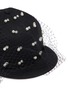 Detail View - Click To Enlarge - BENOÎT MISSOLIN - 'Bee' embellished veil wool baseball cap