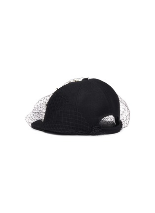 Figure View - Click To Enlarge - BENOÎT MISSOLIN - 'Bee' embellished veil wool baseball cap