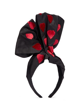 Figure View - Click To Enlarge - BENOÎT MISSOLIN - 'Bette' velvet heart appliqué silk head band