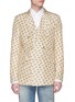 Main View - Click To Enlarge - GUCCI - Logo invite stamp print double breasted silk blazer