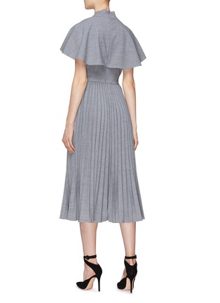 Back View - Click To Enlarge - CO - Tie cape yoke pleated dress