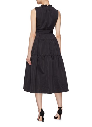 Back View - Click To Enlarge - CO - Belted ruched tiered sleeveless dress