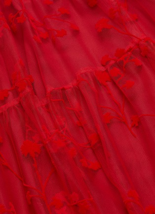 Detail View - Click To Enlarge - CO - Floral velvet flock print tiered tulle skirt