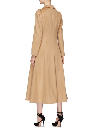 Back View - Click To Enlarge - CO - Puff shoulder flared wool melton coat