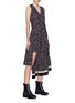 Figure View - Click To Enlarge - 3.1 PHILLIP LIM - Floral print ruched tiered asymmetric silk dress