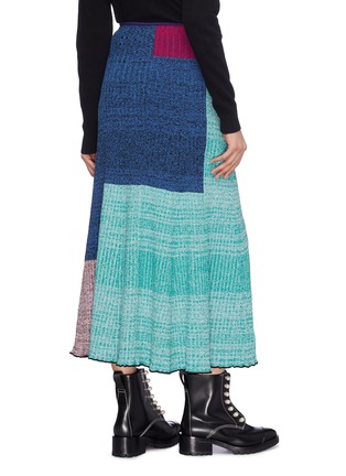 Back View - Click To Enlarge - 3.1 PHILLIP LIM - Colourblock patchwork rib knit skirt