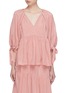 Main View - Click To Enlarge - 3.1 PHILLIP LIM - Tie cuff crinkled peplum top