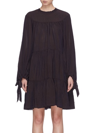 Main View - Click To Enlarge - 3.1 PHILLIP LIM - Tie cuff ruched tiered dress