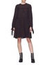Figure View - Click To Enlarge - 3.1 PHILLIP LIM - Tie cuff ruched tiered dress