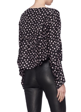Back View - Click To Enlarge - 3.1 PHILLIP LIM - Floral print ruched tiered asymmetric silk blouse