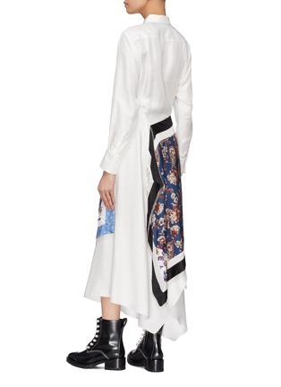 Back View - Click To Enlarge - 3.1 PHILLIP LIM - Beaded fringe patchwork handkerchief panel shirt dress