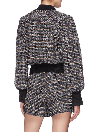 Back View - Click To Enlarge - 3.1 PHILLIP LIM - Drawcord smocked cuff tweed track jacket