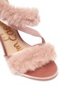 Detail View - Click To Enlarge - SAM EDELMAN - 'Adelle' faux fur strappy satin sandals