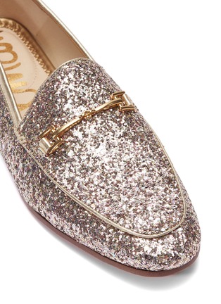 Detail View - Click To Enlarge - SAM EDELMAN - 'Loraine' horsebit coarse glitter step-in loafers