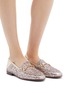 Figure View - Click To Enlarge - SAM EDELMAN - 'Loraine' horsebit coarse glitter step-in loafers
