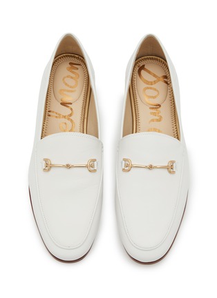 Womens Shoes Flats and flat shoes Loafers and moccasins White Sam Edelman Loraine Horsebit Leather Step-in Loafers in White Leather 