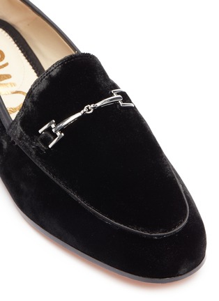 Detail View - Click To Enlarge - SAM EDELMAN - 'Loraine' horsebit crinkled velvet step-in loafers