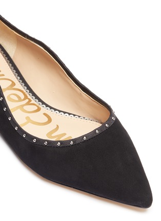 Detail View - Click To Enlarge - SAM EDELMAN - 'Rivera' stud scalloped suede skimmer flats