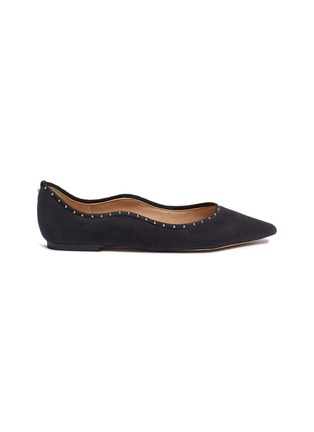 Main View - Click To Enlarge - SAM EDELMAN - 'Rivera' stud scalloped suede skimmer flats