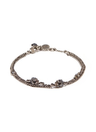 Main View - Click To Enlarge - ALEXANDER MCQUEEN - Swarovski crystal skull charm chain bracelet