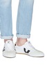 Figure View - Click To Enlarge - VEJA - 'Volley' suede panel organic canvas sneakers