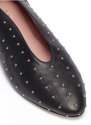 Detail View - Click To Enlarge - PEDDER RED - 'Abela' stud choked-up ballerina flats