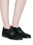 Figure View - Click To Enlarge - ALUMNAE - Calfhair penny loafer booties