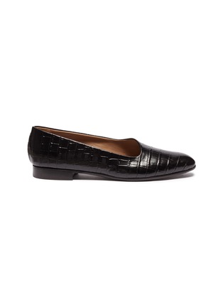 Main View - Click To Enlarge - ALUMNAE - 'Garconne' croc embossed leather flats