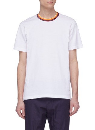 Main View - Click To Enlarge - MARNI - Stripe collar T-shirt
