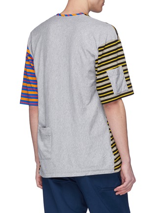 Back View - Click To Enlarge - MARNI - Colourblock stripe chest pocket T-shirt