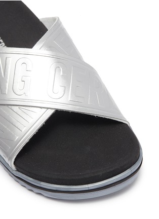 Detail View - Click To Enlarge - OPENING CEREMONY - 'Berkeley' logo cross strap slide sandals